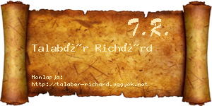 Talabér Richárd névjegykártya
